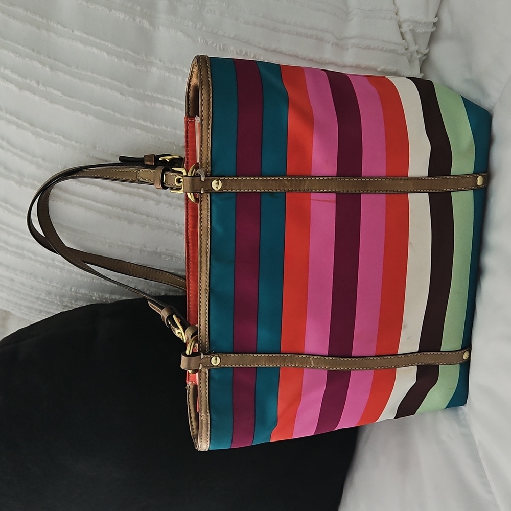 Coach Multistriped Legacy Tote - Picture 2 of 12